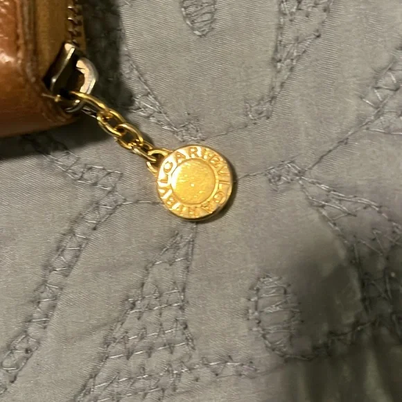 Bvlgari Light Brown Pebble Grain Leather Long Zipper Wallet